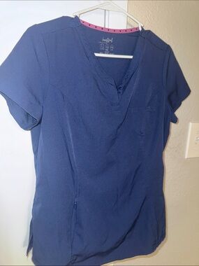 HeartSoul Navy V-Neck Short Sleeve Scrub Top